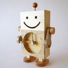 Ahşap Masa Üstü Robot Saat