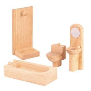 Ahşap Oyuncak Ev Mobilyası Banyo