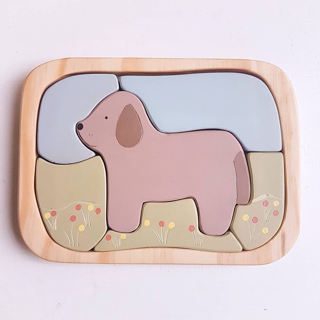Ahşap Oyuncak Puzzle Köpek