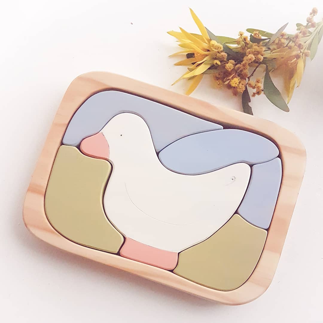 Ahşap Oyuncak Puzzle Ördek