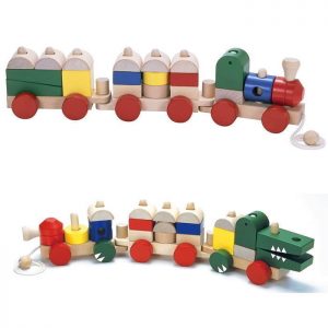 Ahşap Oyuncak Tren Renkli Küpler