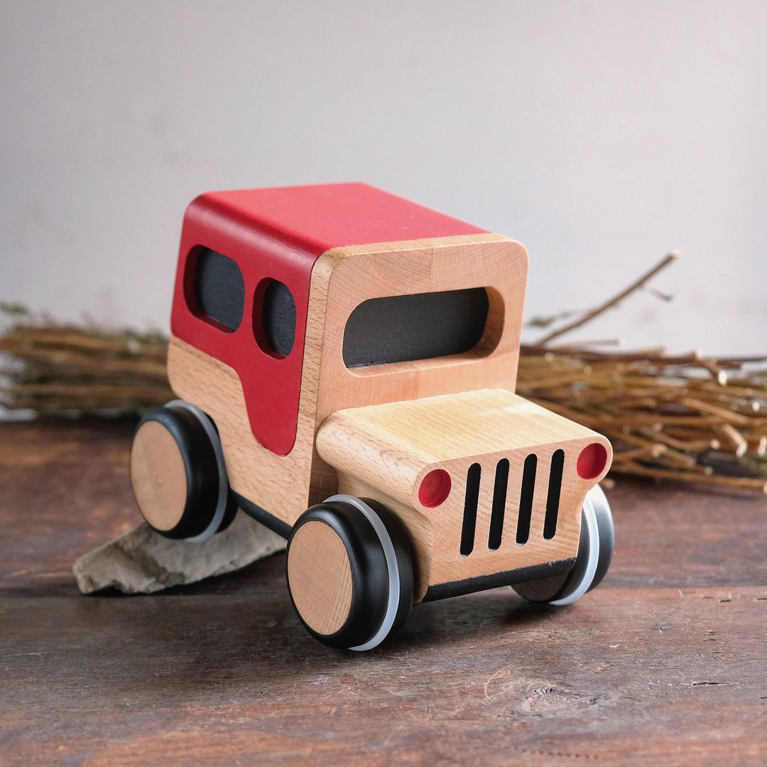 Ahşap Oyuncak Jeep - Görsel 2