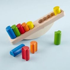 Ahşap Denge Oyunu Blokları Renkli